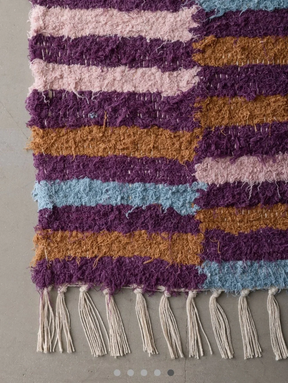NWT Urban Outfitters Irregular Checkerboard Shaggy Tassel Rug